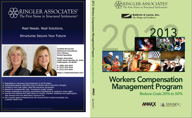 Co-Branded Private-Labeled Custom Workers Comp Book Cover for Ringler Associates and Baldwin & Lyons, Inc.